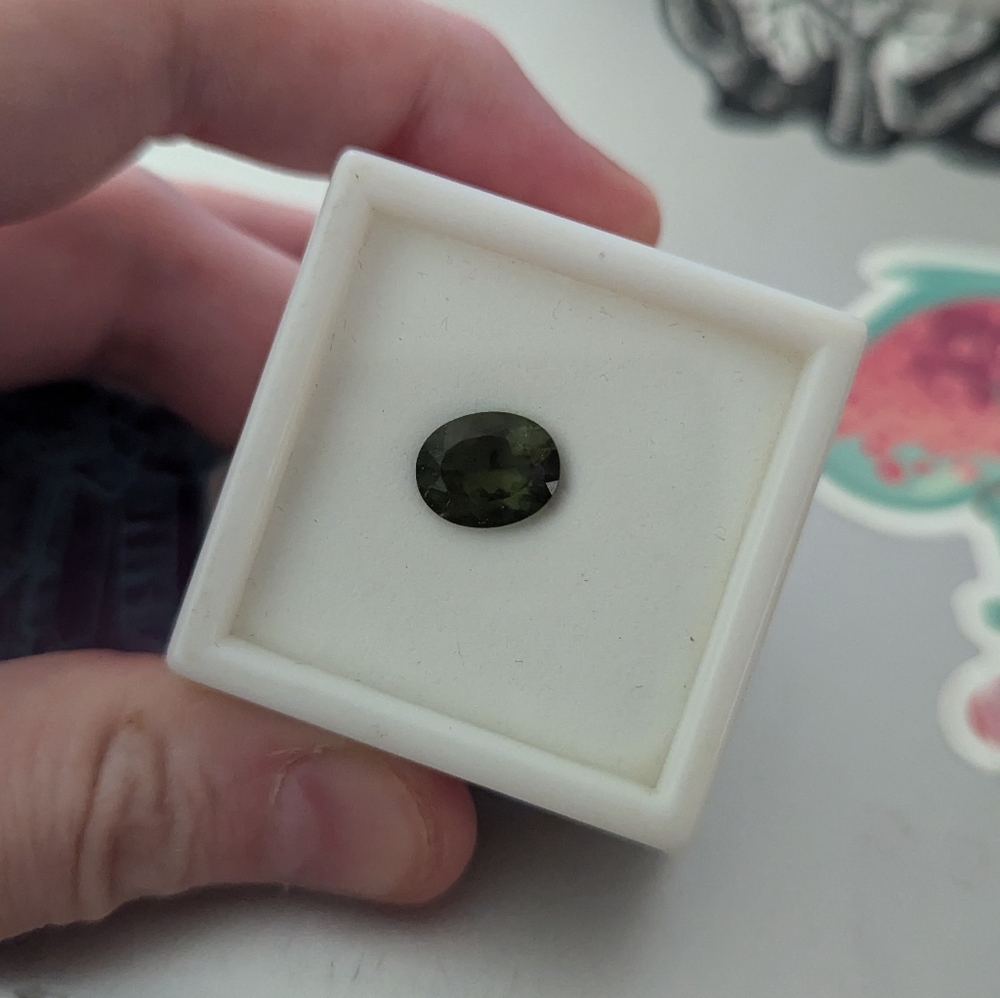 Moldavite rare stone large 2CT oval